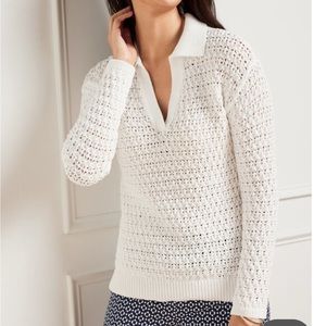 Open Stitch Johnny Collar Pullover